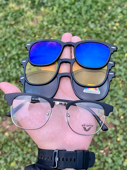 Lunettes 3 appliques métallique