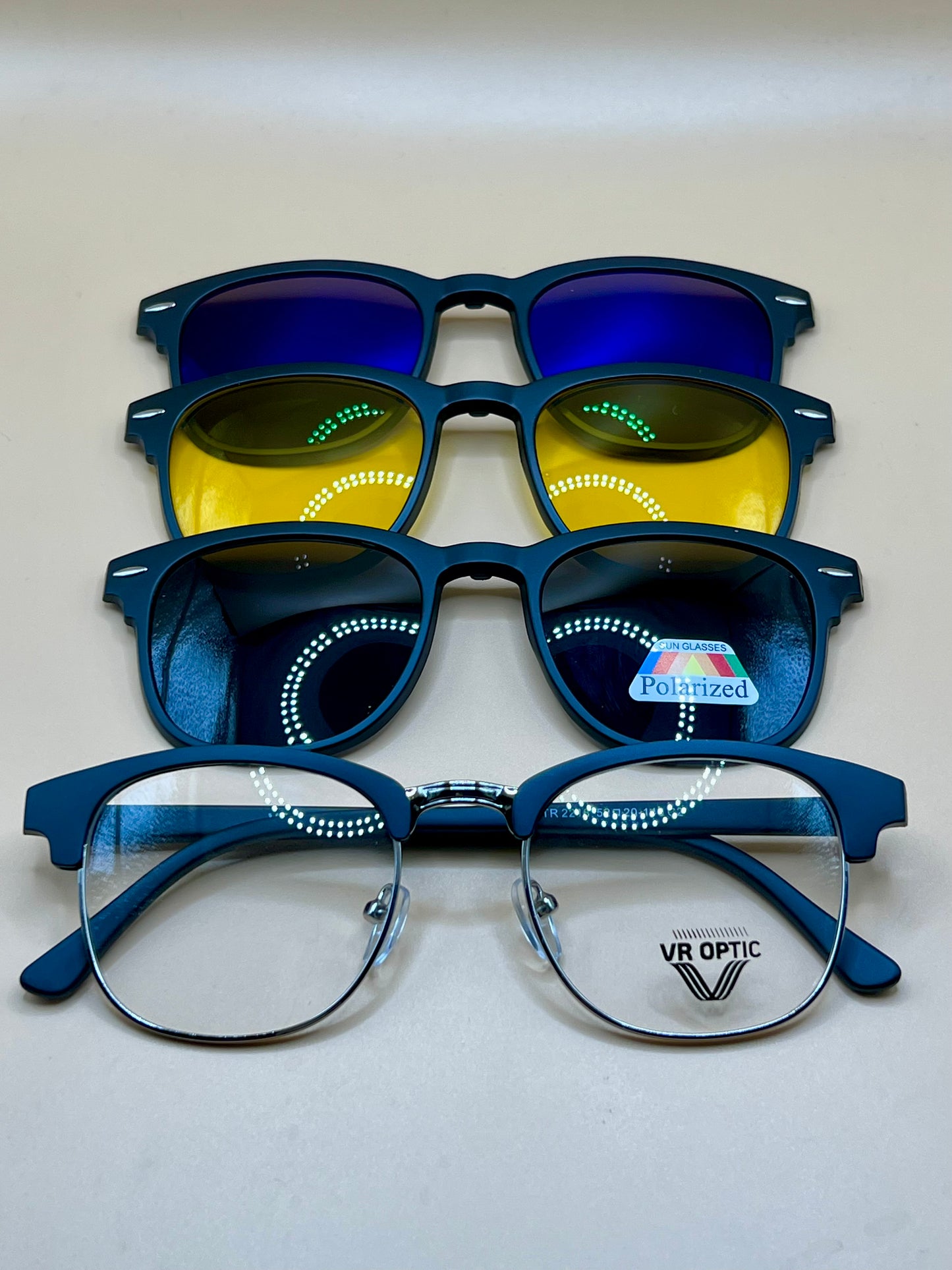 Lunettes 3 appliques métallique